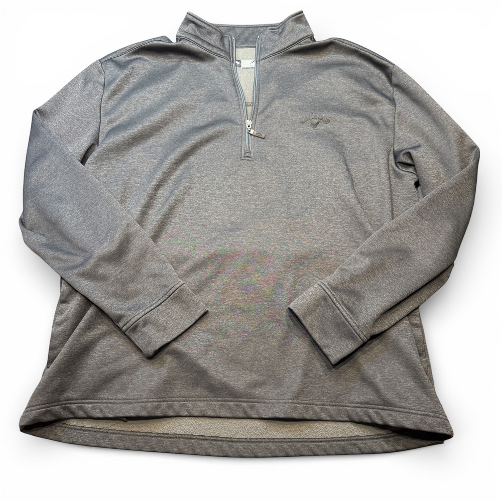 Callaway Mens XXL Gray Quarter Zip Pullover Golf Sweater‎